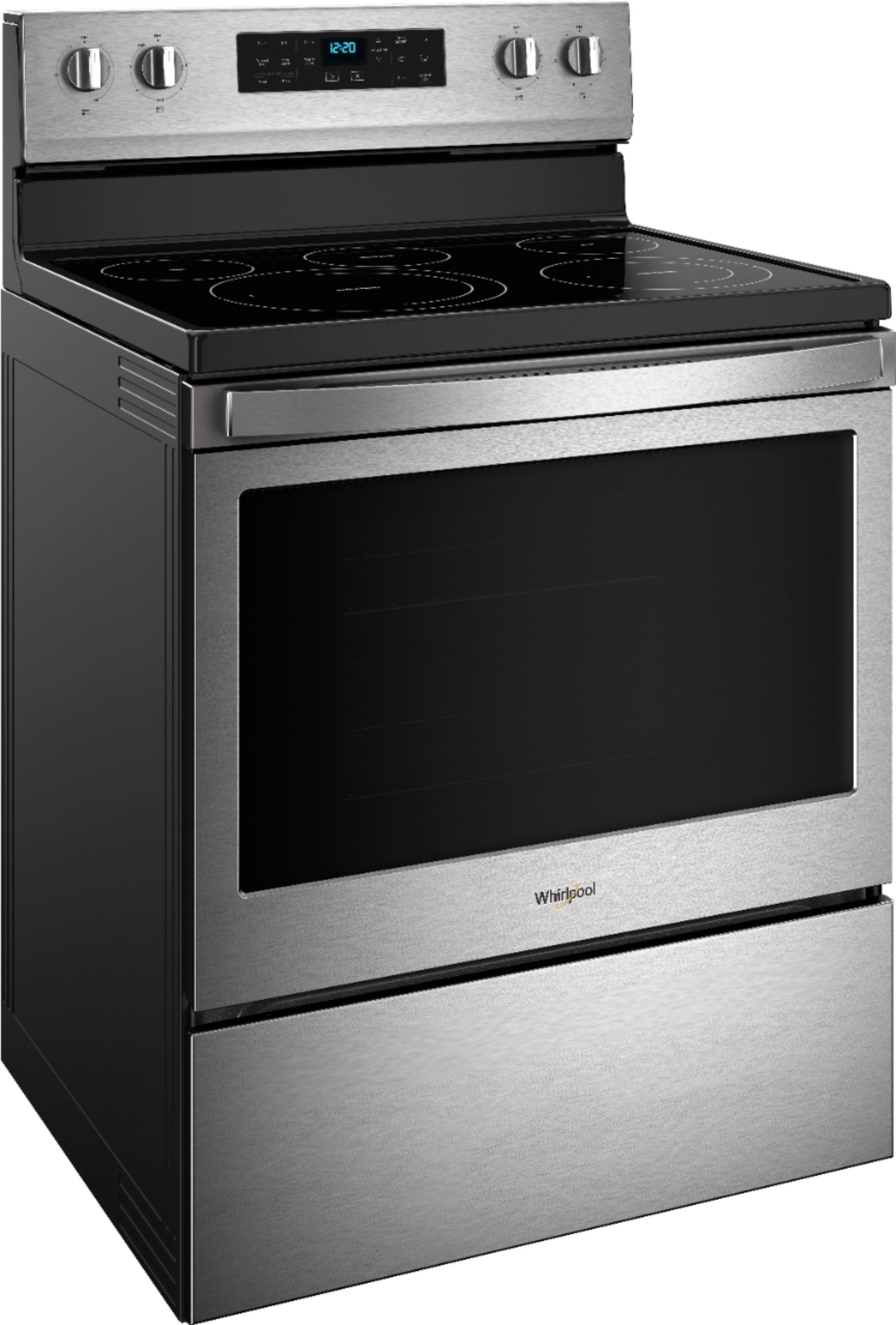 Whirlpool – 5.3 Cu. Ft. Electric Convection Range – Stainless steel Stainless Steel Electric Stove Whirlpool