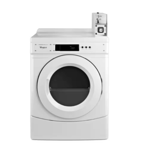 Whirlpool 27" Commercial Electric Front-Load Dryer Featuring Factory-Installed Coin Drop with Coin Box