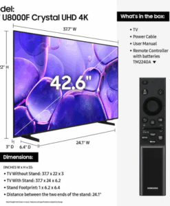 Alternative view of Samsung - 43” Class U8000F Series Crystal UHD 4K Smart Tizen TV